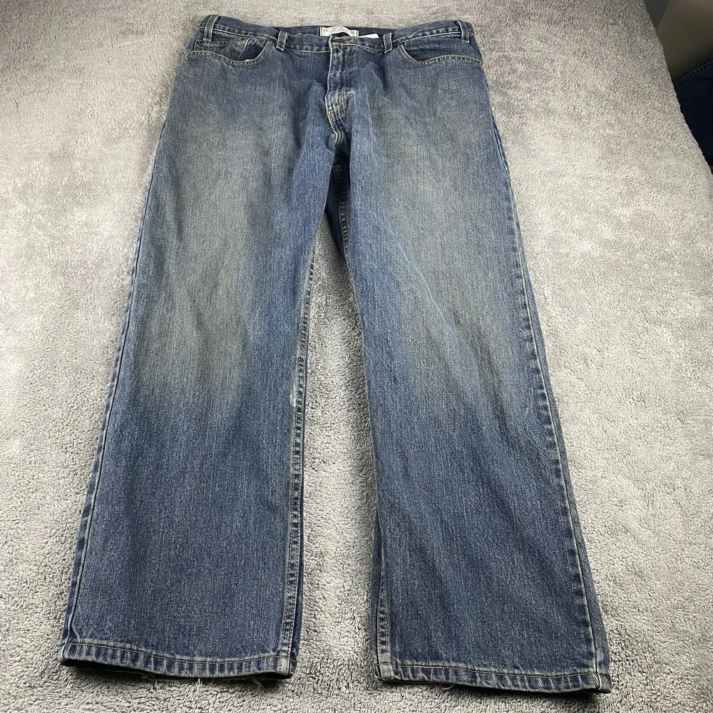 Levi Strauss Straight Fit Jeans Mens 38x30 Blue Medium‎ Wash Mid Rise